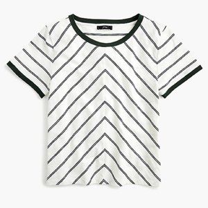 JCrew NWT XL Slant Striped T-Shirt Navy/Ivory